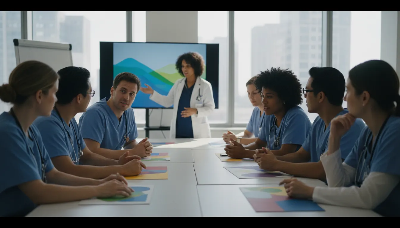 Healthcare professionals participating in interactive bias awareness workshop